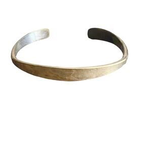 Distressed metal metallic gold bronze told edgy cuff